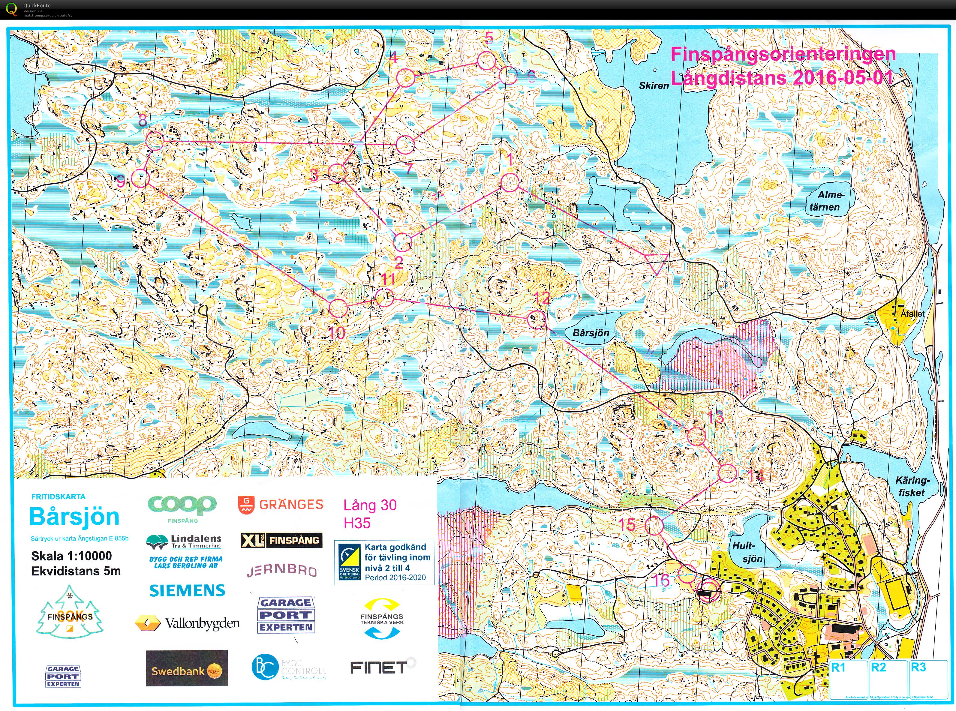 Finspångsorienteringen, Lång (01.05.2016)