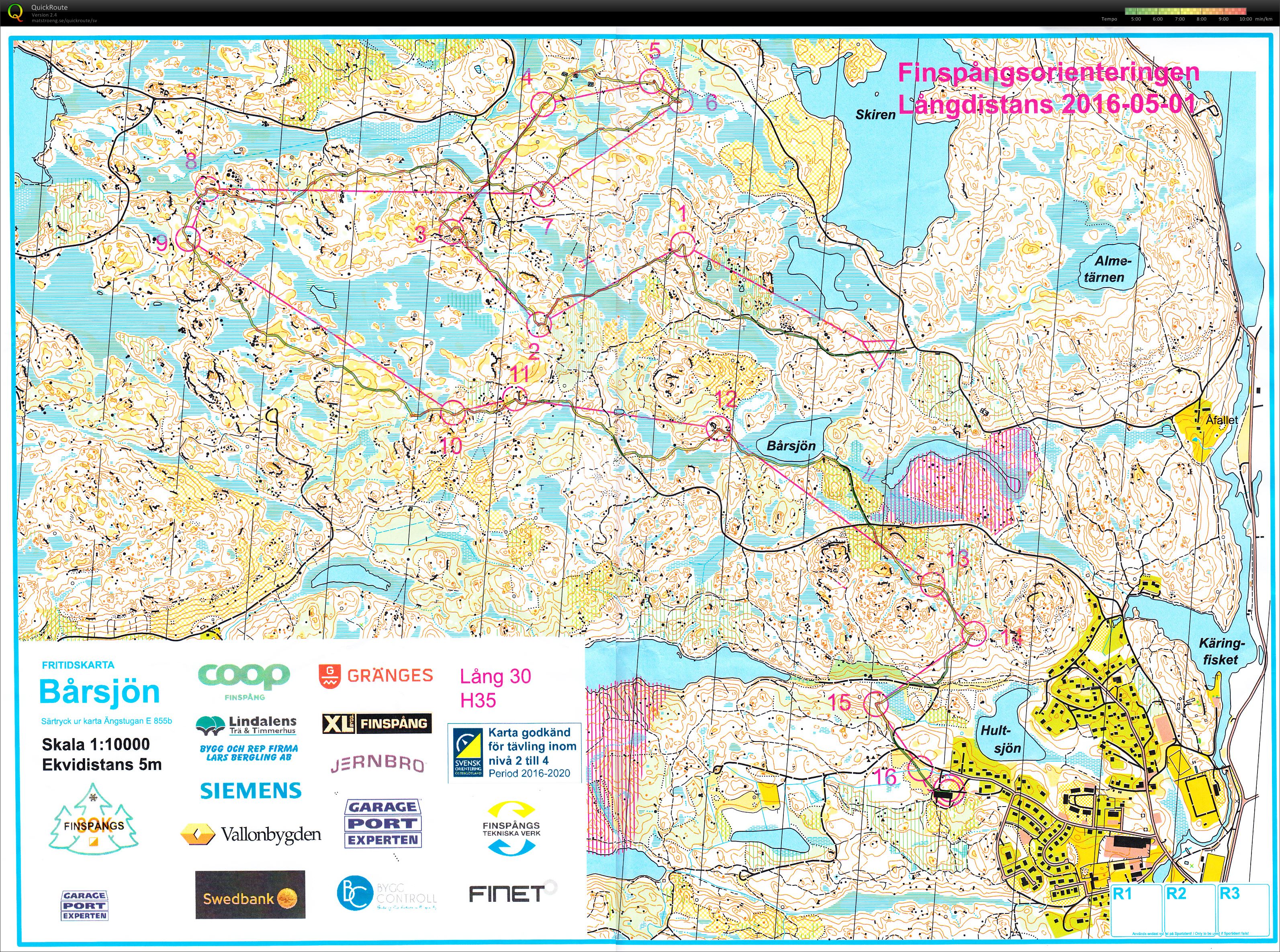 Finspångsorienteringen, Lång (01/05/2016)