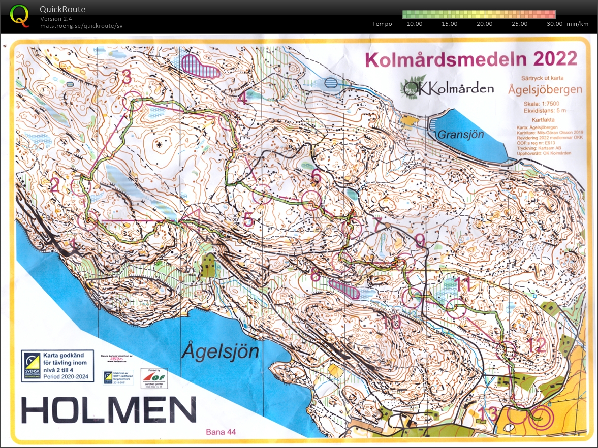 Kolmårdsdubbeln svår 3 km (2022-04-17)