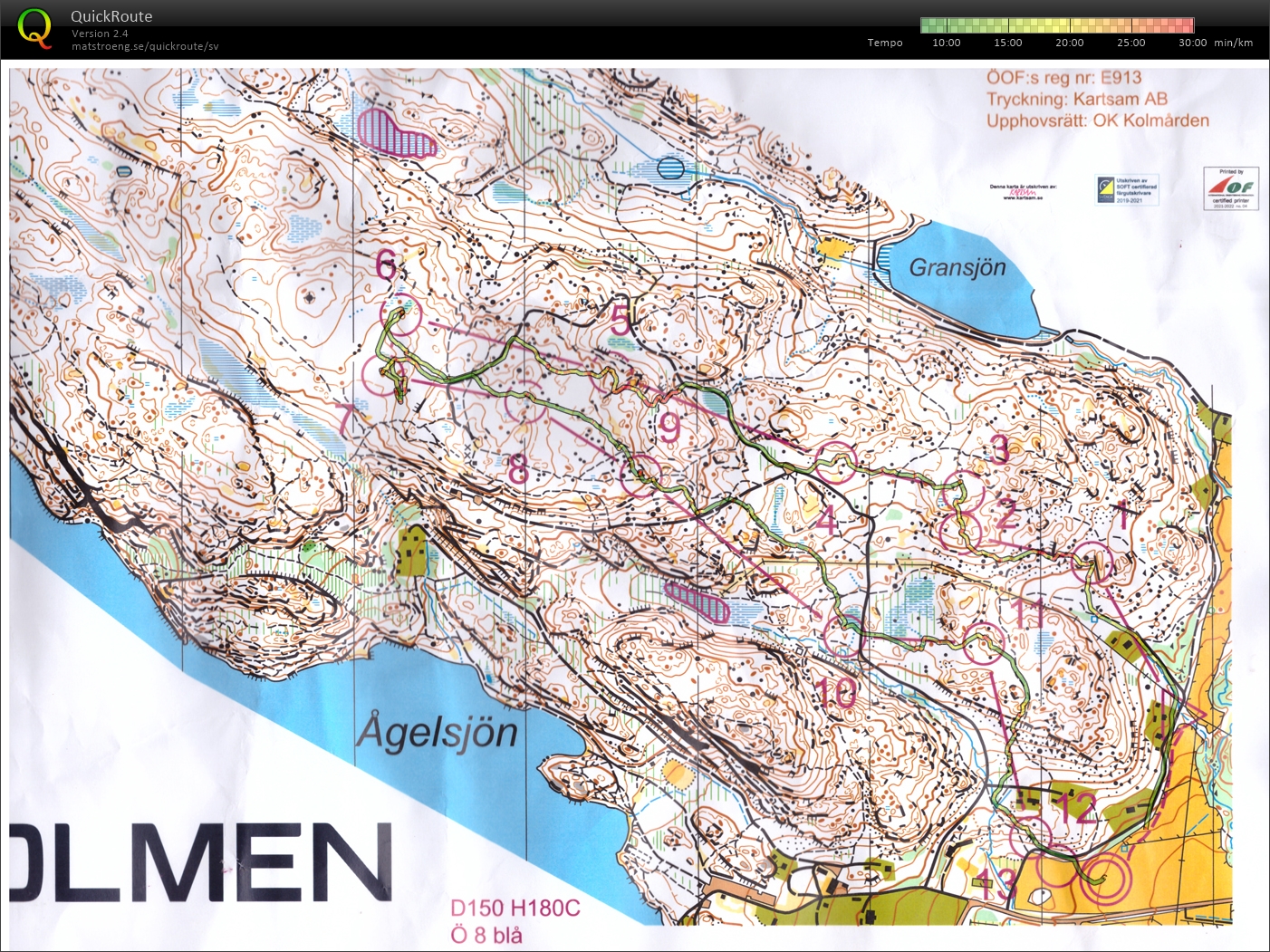 Kolmårdsdubbeln svår 3 km (18-04-2022)